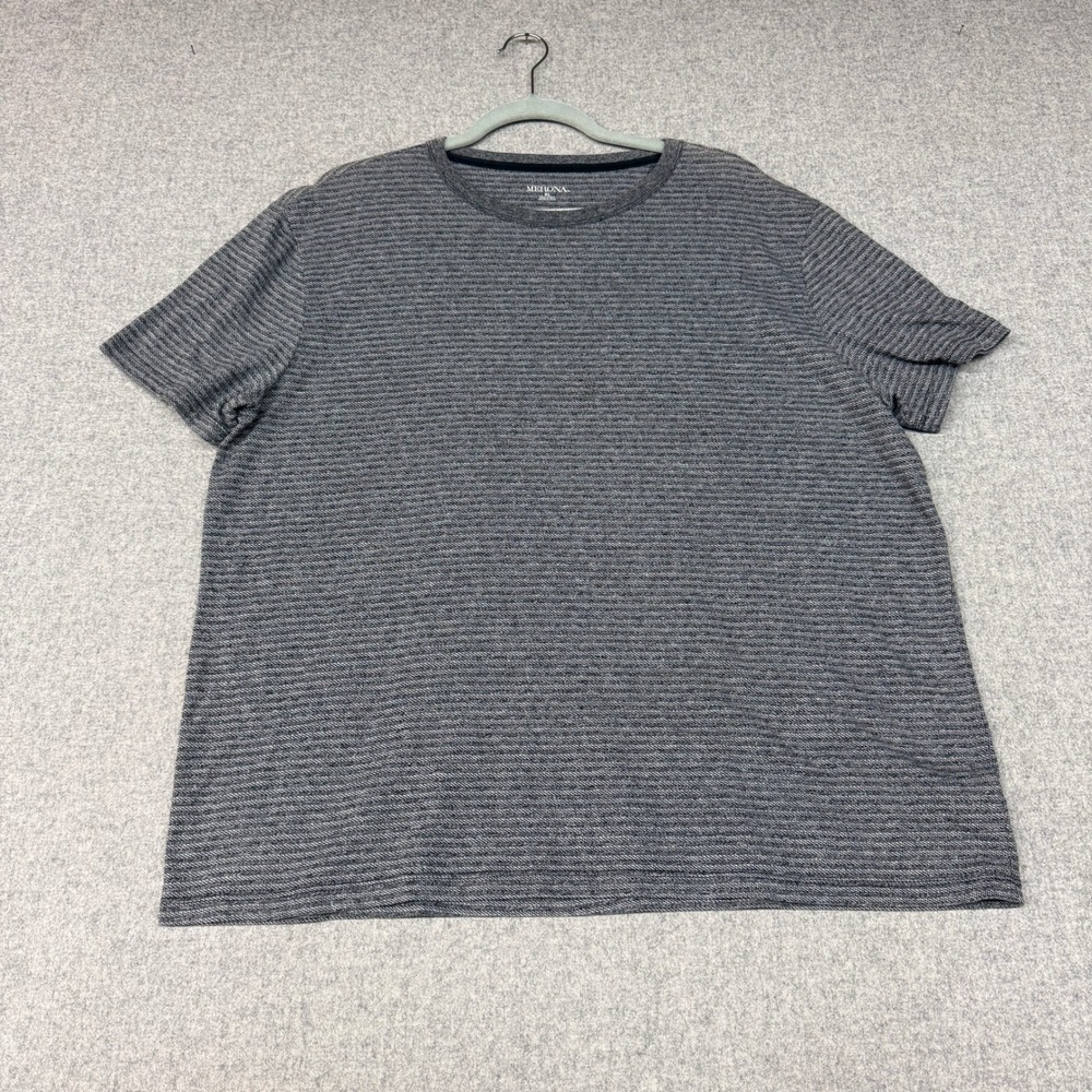 Merona | T-Shirt | XL | Gray | Striped Textured Knit Short Sleeve Crew Neck Top